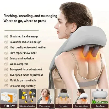 3D Kneading Neck & Back Massager – Deep Tissue Pain Relief